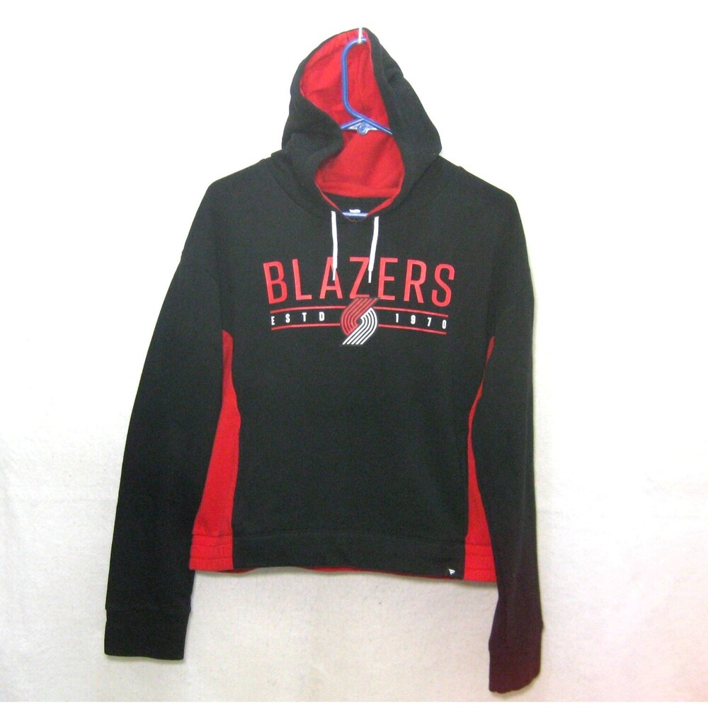 Portland TRAIL BLAZERS Men's Large Black Red Basketball Hoodie Hooded Sweatshirt